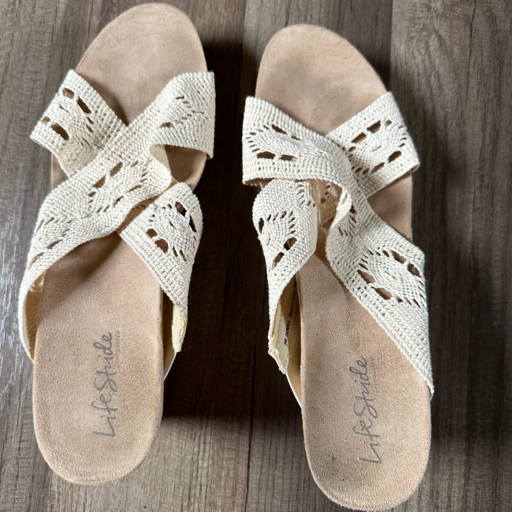 Wore once, and couldn’t walk in them, minor stains as shown on pictures